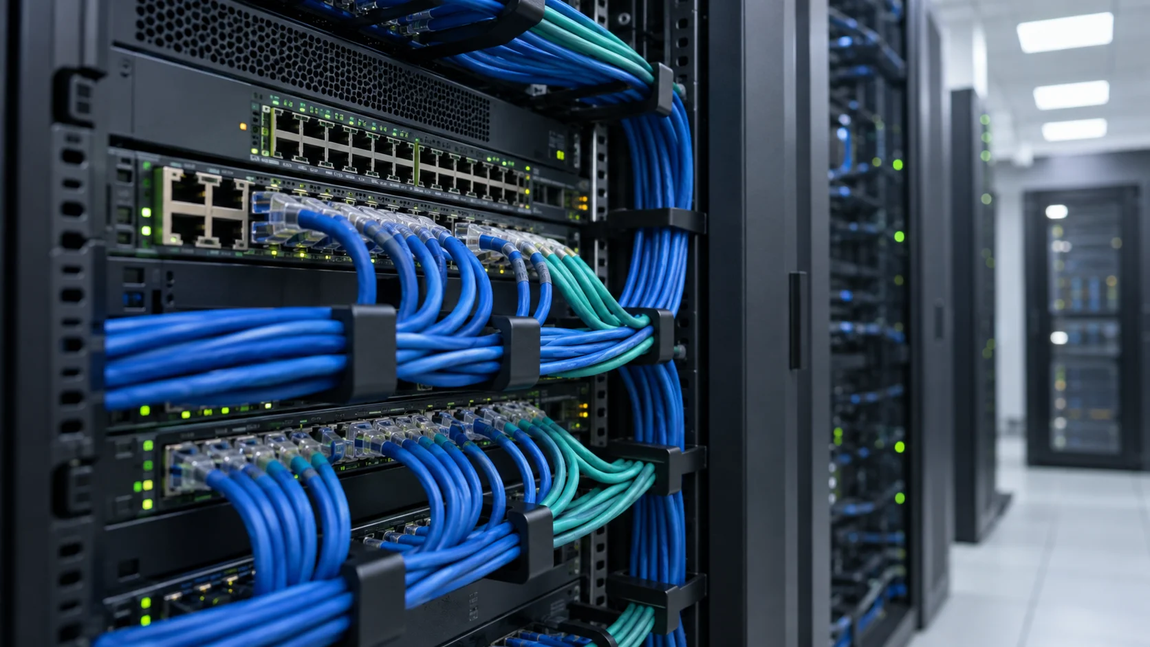 Baies réseau et infrastructure informatique — illustration